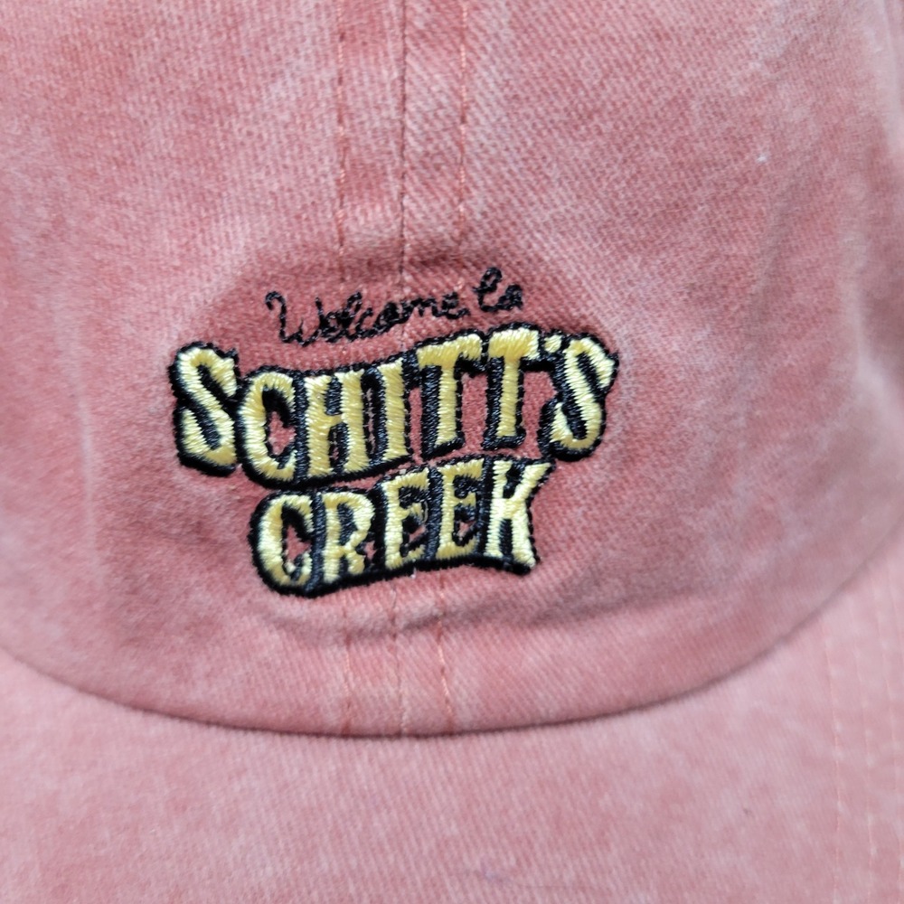 Schitt's Creek Official Merchandise Salmon Pink Washed Cotton Baseball Cap Hat